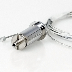 rope suspension (1 pc.) with screw connection & anti-slip clamp, incl. 150cm steel wire