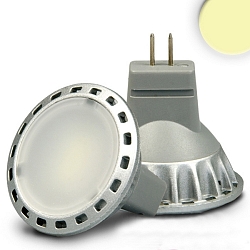 Pin based LED reflector lamp MR11 diffuse, 12V AC / DC, G4, 2W 3000K 120lm 120�, not dimmable, matt