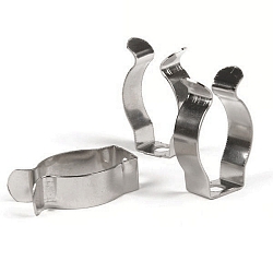 mounting clip (1 pc.) for ISOLED T8 tube lamps, chromed metal, direct wall and ceiling mounting