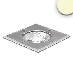 Outdoor LED in-ground spot COB, IP67, 7W 3000K 470lm 90�, walkable, inox steel / clear, square, 12.5 x 12.5cm