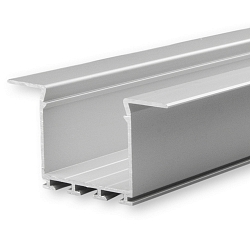 Recessed LED mount profile WING20 (straight flange), anodized aluminium, length 200cm