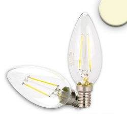 LED filament candel shape C35, 2-thread, E14, 2W 2700K 200lm 360�, dimmable, clear