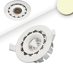 Recessed LED spot, prismatic, ultraflat, � 11.4cm, 15W 2800K 1200lm 45�, swivelling, dimmable, white