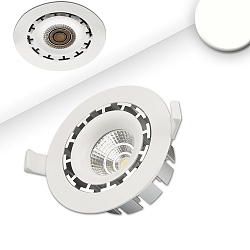 Recessed LED spot, prismatic, ultraflat, � 11.4cm, 15W 4000K 1300lm 45�, swivelling, dimmable, white