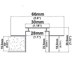 Accessory for recessed profile WING20 - installation channel, anodized aluminium, length 200cm