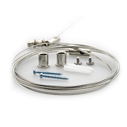 Steel rope suspension (2 pc.) for ISOLED tub lights / linear luminaires, with ceiling screwing + counter piece, 250cm