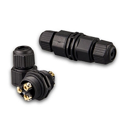 Cable connection IP67, grommet + srew clamp 2x3polig