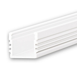 LED surface mount profile SURF12, aluminium, 200cm, white RAL 9010
