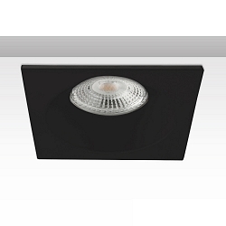 recessed mounting frame for GU10 / MR16, set back, IP54, angular, 8.5 x 8.5cm, with glass lens, excl. lamps, black