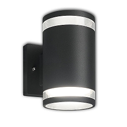 Outdoor wall luminaire Up&Down, IP54, with Lichtringen, 2x GX53, excl. lamps, aluminium, anthracite