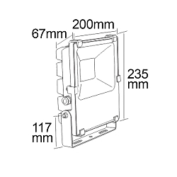 Outdoor LED floodlight PRISMATIC 50W, IP66, rotatable and swivelling, anthracite, 50W 3000K 6750lm 110�