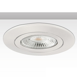 recessed mounting frame round for GU10 / MR16 Spots, IP20, swivelling, excl. socket, excl. lamps, aluminium, white
