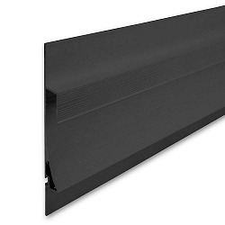 LED drywall lighting profile SINGLE CURVE, indirect lightbeam, for 1 LED-Strip, aluminium, 200cm, black anodized RAL 9005