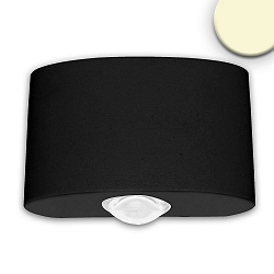 Outdoor LED wall luminaire Up&Down 2*2W CREE, with focus lenses, IP54, 4W 3200K 280lm, narrow beams, aluminium, sand black