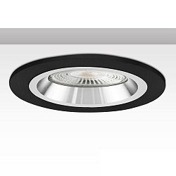 recessed mounting frame Kombi round for GU10 / MR16 Spots, IP20, fixed, excl. socket, aluminium, black / white-silver