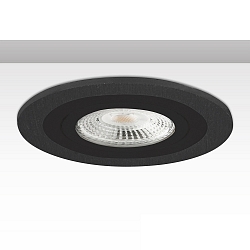 recessed mounting frame Kombi round for GU10 / MR16 Spots, IP20, fixed, excl. socket, aluminium, black / black