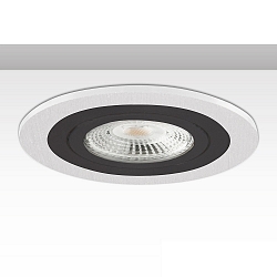 recessed mounting frame Kombi round for GU10 / MR16 Spots, IP20, fixed, excl. socket, aluminium, white / black