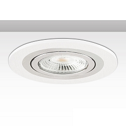 recessed mounting frame Kombi round for GU10 / MR16 Spots, IP20, fixed, excl. socket, aluminium, white / brushed aluminium