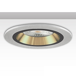 recessed mounting frame Kombi round for GU10 / MR16 Spots, IP20, fixed, excl. socket, aluminium, brushed aluminium / black-gold