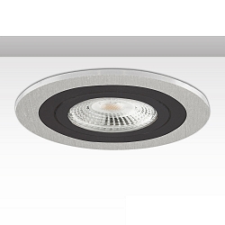 recessed mounting frame Kombi round for GU10 / MR16 Spots, IP20, fixed, excl. socket, aluminium, brushed aluminium / black