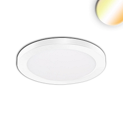 LED ceiling luminaire Slim Flex, IP44, 6W, ColorSwitch 3000|3500|4000K 510lm 120�, variable opening, white