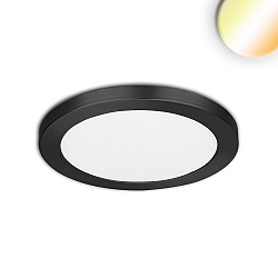 LED ceiling luminaire Slim Flex, IP44, 6W, ColorSwitch 3000|3500|4000K 510lm 120�, variable opening, black