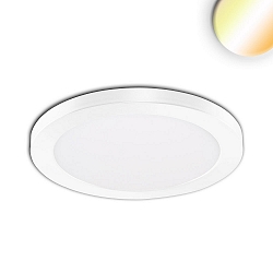 LED ceiling luminaire Slim Flex, IP44, 12W, ColorSwitch 3000|3500|4000K 1020lm 120�, variable opening, white