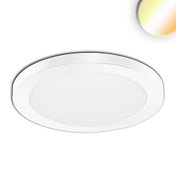 LED ceiling luminaire Slim Flex, IP44, 18W, ColorSwitch 3000|3500|4000K 1530lm 120�, variable opening, white