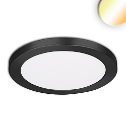 LED ceiling luminaire Slim Flex, IP44, 18W, ColorSwitch 3000|3500|4000K 1530lm 120�, variable opening, black