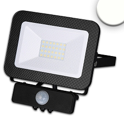 Outdoor LED floodlight with PIR motion sensor, IP65, rotatable and swivelling, black, 30W 4000K 2800lm 120�