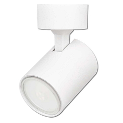 Wall- and ceiling luminaire GU10 Single, 1 flame, IP20, swivelling, excl. lamps, aluminium, matt white