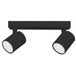 Wall- and ceiling luminaire GU10 Dual, 2 flame, IP20, swivelling, excl. lamps, aluminium, matt black