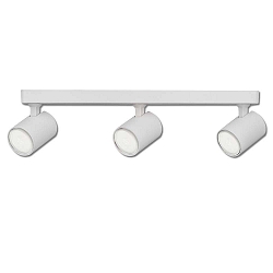 Wall- and ceiling luminaire GU10 Triple, 3 flame, IP20, swivelling, excl. lamps, aluminium, matt white