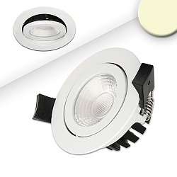 Recessed outdoor LED spot CRI >90, IP65, 8cm, 8W 3000K 650lm 60�, swivelling, dimmable, white