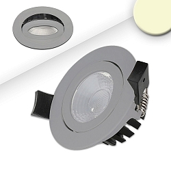 Recessed outdoor LED spot CRI >90, IP65, 8cm, 8W 3000K 650lm 60�, swivelling, dimmable, silver