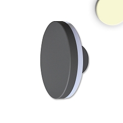 Outdoor LED wall luminaire, IP54, round, � 15cm, 12W 3000K 660lm, aluminium, sand black