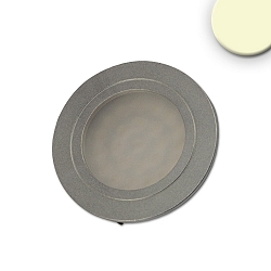LED furniture recessed spotlight MiniAMP, IP40, � 6.5cm, dimmable, brushed nickel / satined, 24V DC, 2W 3000K 140lm 100�
