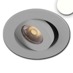 Recessed LED luminaire MiniAMP, IP40, � 5.2cm, 24V DC, CRi >91, swivelling 30�, dimmable, 3W 4000K 310lm 50�, brushed alu