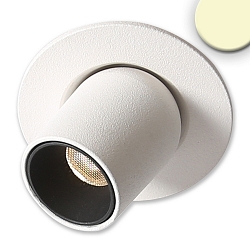 Recessed LED luminaire Pipe MiniAMP, 3W, 24V DC, rotatable and swivelling, dimmable, 3W 3000K 240lm 50�, white