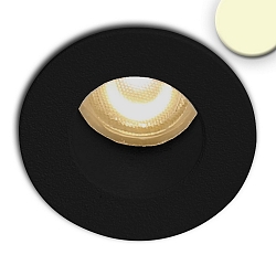 Recessed LED luminaire MiniAMP, set back, IP42, � 2.2cm, 24V DC, dimmable, 1W 3000K 60lm 60�, black