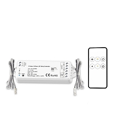 LED dynamic whit push/radio PWM controller MiniAMP incl. remote, 12-24V DC, 60-120W, 5A, with 2x 30cm cable