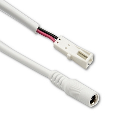 Round plug adapter female to MiniAmp female, IP20, 2 poles, max. 3A, 10cm, white