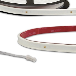 LED UV-C MiniAMP Flex strip 270nm, for surface disinfection, IP54, 12V DC, 12W, 1-sided with male plug, 116cm, white