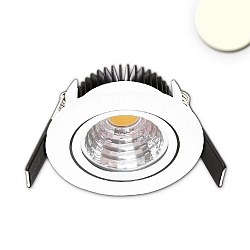 Recessed LED luminaire Sys68 MiniAMP, IP52, � 8.3cm, 24V DC, CRi >92, swivelling 30�, dimmable, 5W 3000K 500lm 60�, white