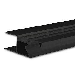 LED surface mount profile HIDE ASYNC, for 2 LED strips, direct/ indirect 50�, aluminium, 200cm, black RAL 9005