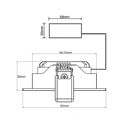 recessed luminaire Slim68 IP40, dimmable 9W 850lm 3000K 45� 45� CRI 92