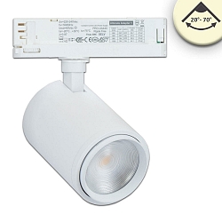 3-phase spot 42W - 20�-70� ON-OFF switchable, focusable, cardanic swivelling IP20, white matt 