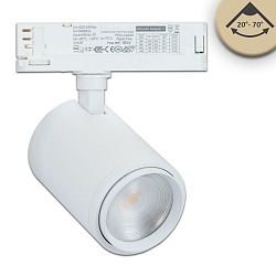 3-phase spot 42W - 20�-70� BREAD ON-OFF switchable, focusable, cardanic swivelling IP20, white matt 