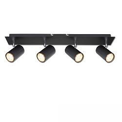 spotlight bar 4 flames, rotatable, tiltable GU10 IP20, black dimmable