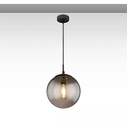 pendant luminaire INFINITY SMOKY GLASS 25 1 flame, round E27 IP20, black dimmable
